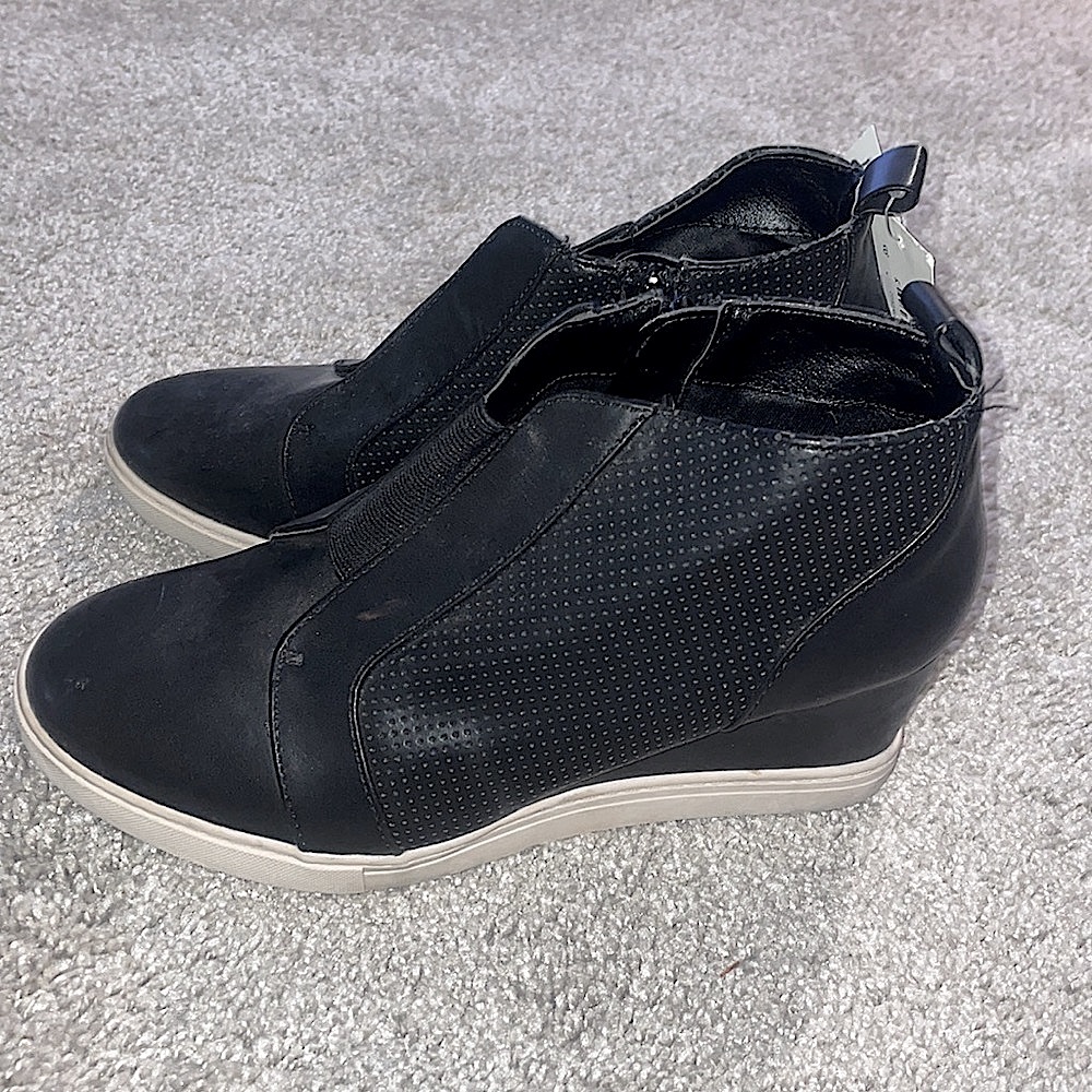 A New Day wedge black faux leather bootie
